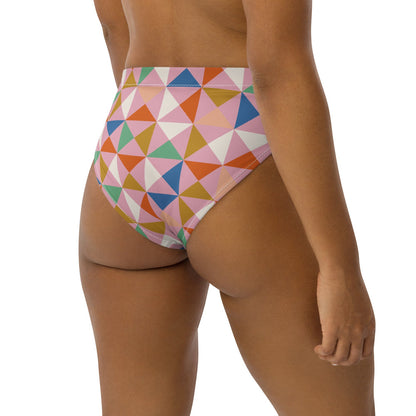 Bandeiras - Recyceltes Bikinihöschen mit hoher Taille - Pink