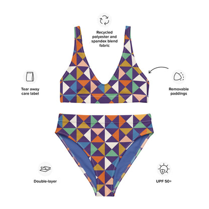 Bandeiras - Recycelter Bikini mit höher Taille - purple