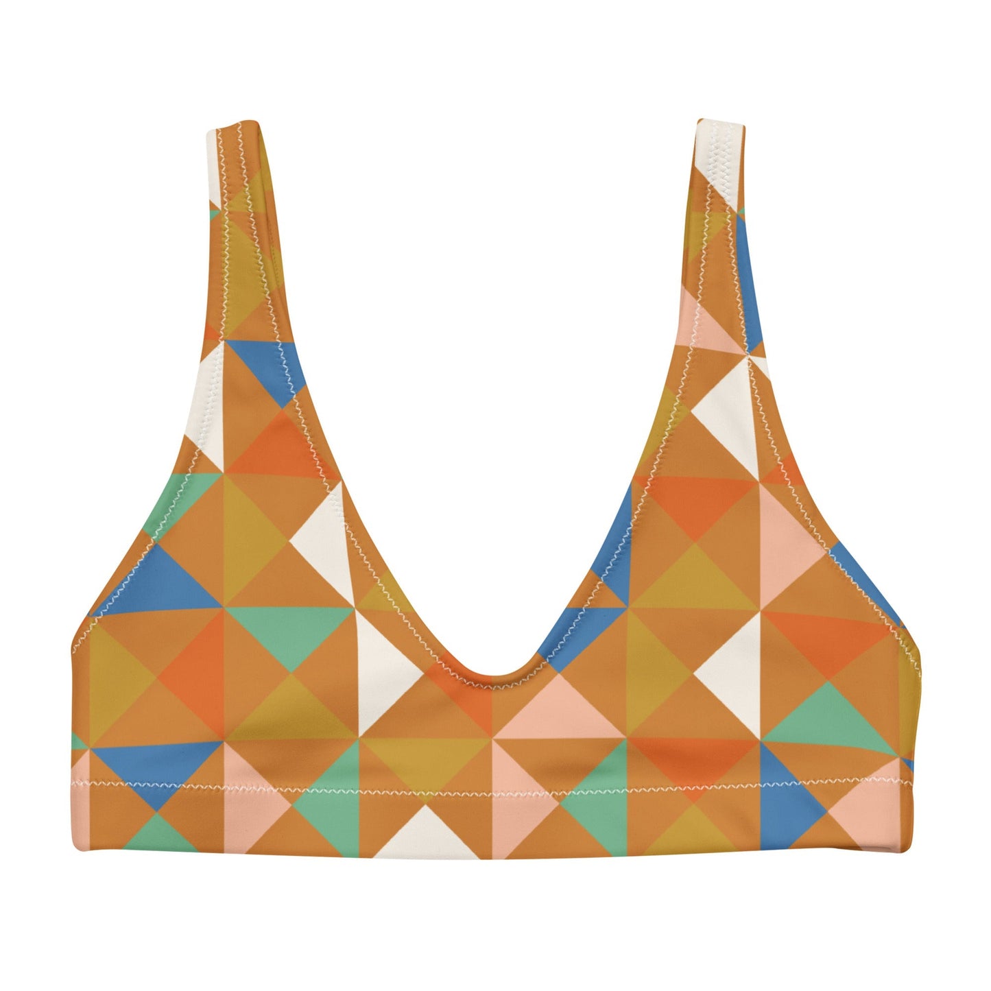 Bandeiras - Recycled Polyester Padded Bikini Top - bronze