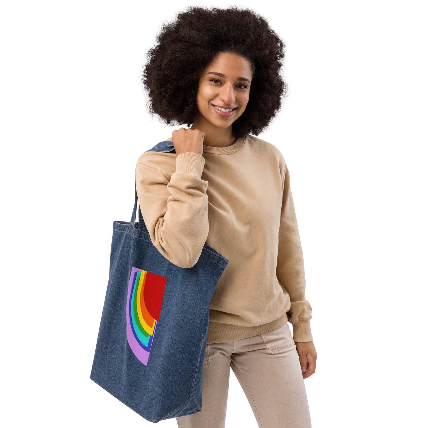 Rainbow CUTOUTS - Organic jeans bag